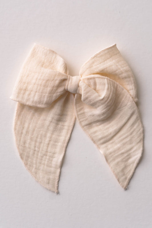 Fable Bow ~ Cream gauze - Renny & Blu