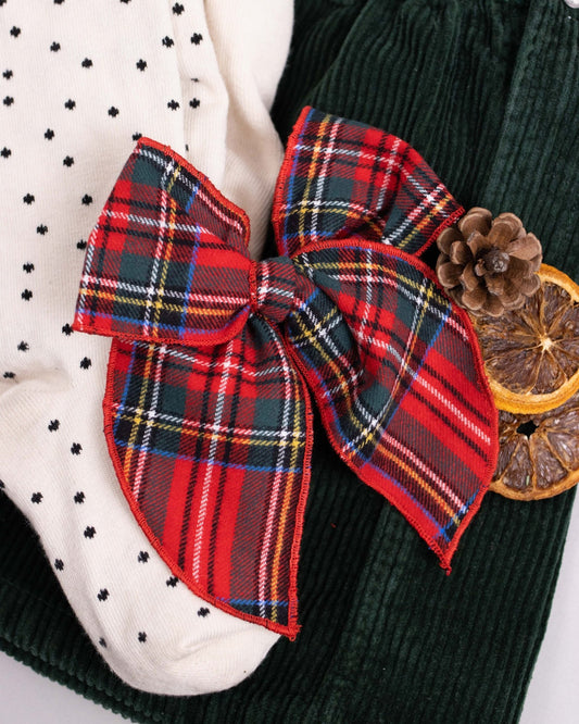 Fable bow ~ Holiday Plaid - Renny & Blu
