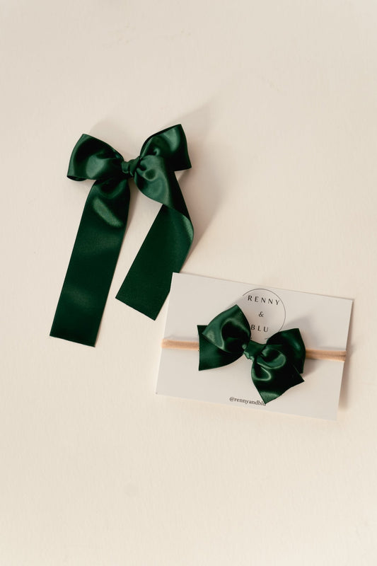 Pinwheel bow ~ Pine - Renny & Blu